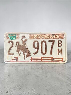 Vintage Wyoming License Plate